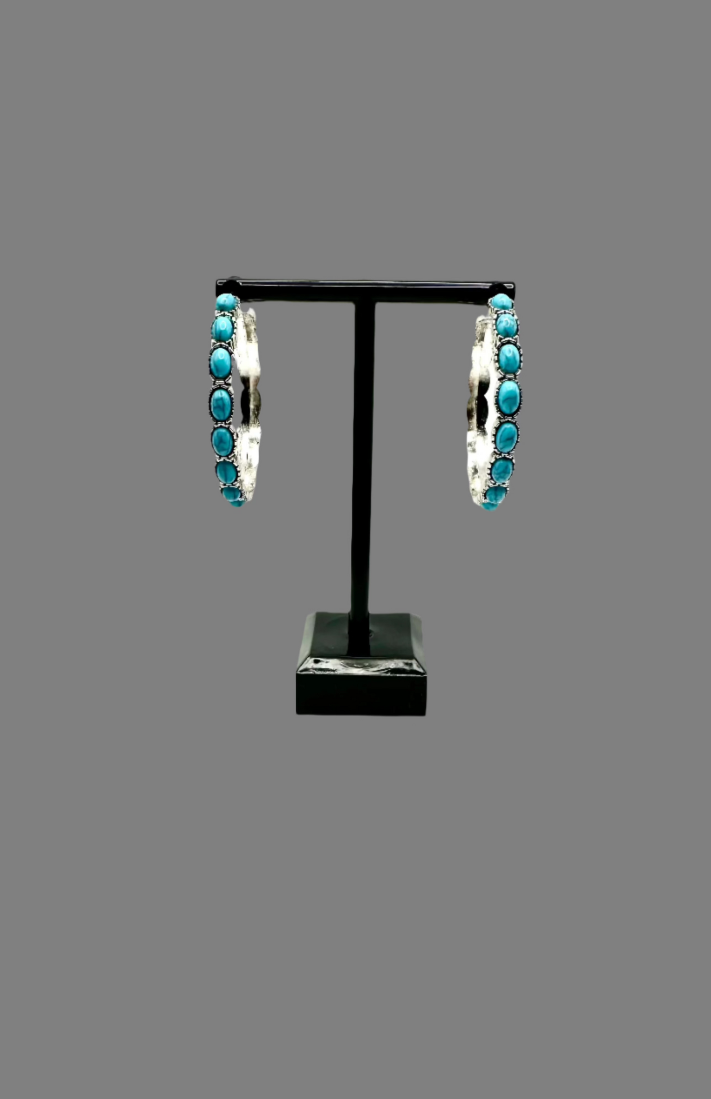 Turquoise Open Hoop Earrings