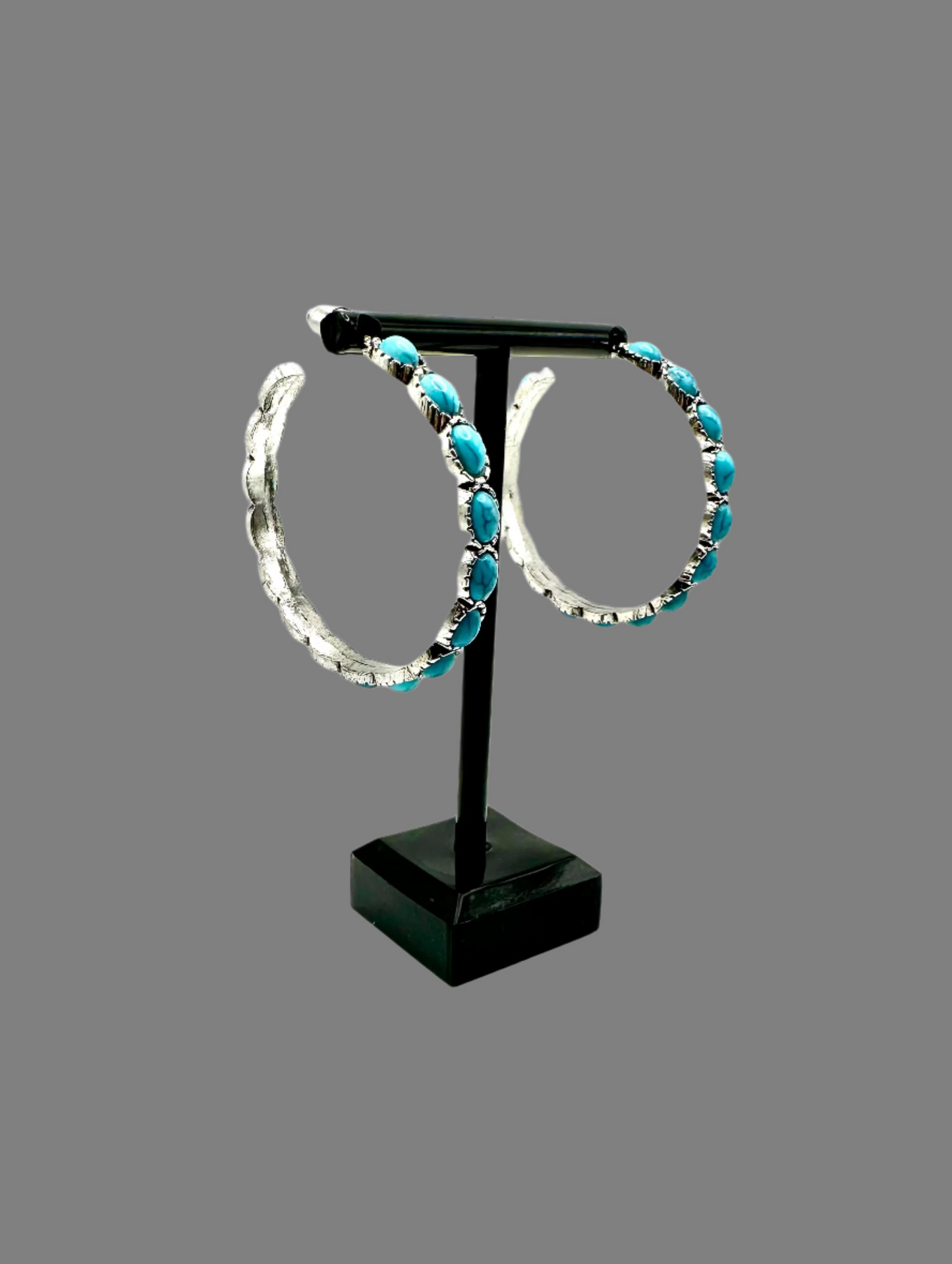 Turquoise Open Hoop Earrings