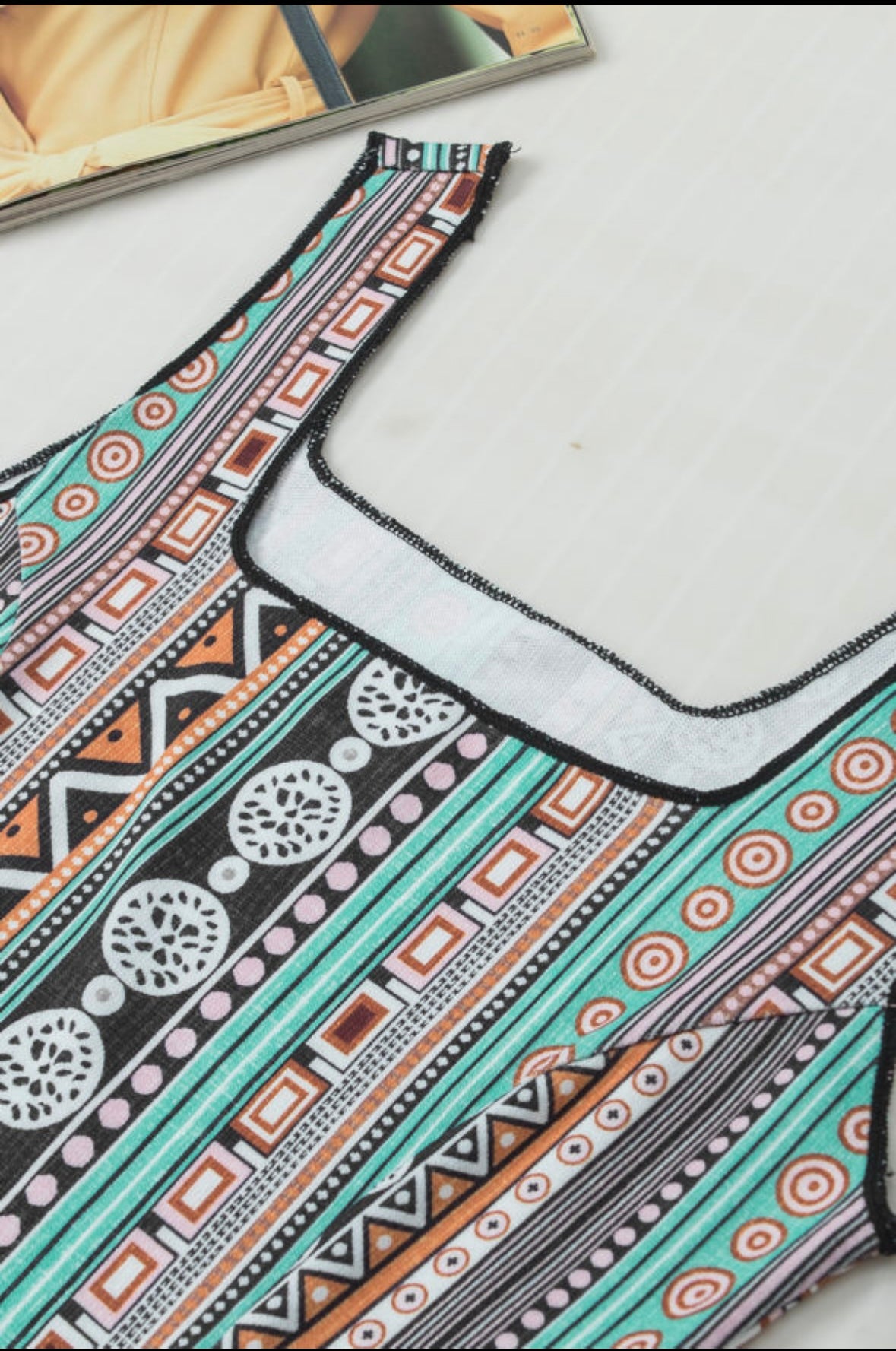 Green Western Geo Print Tank