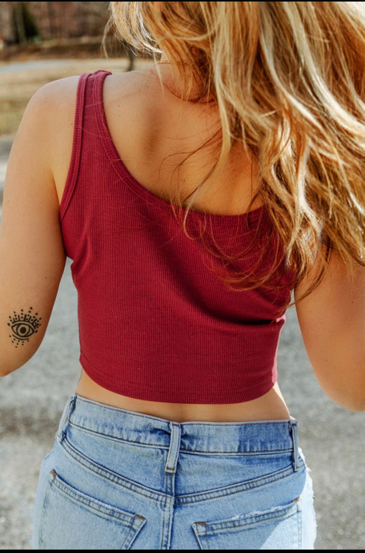 Ribbed Knit Cropped Tank Top