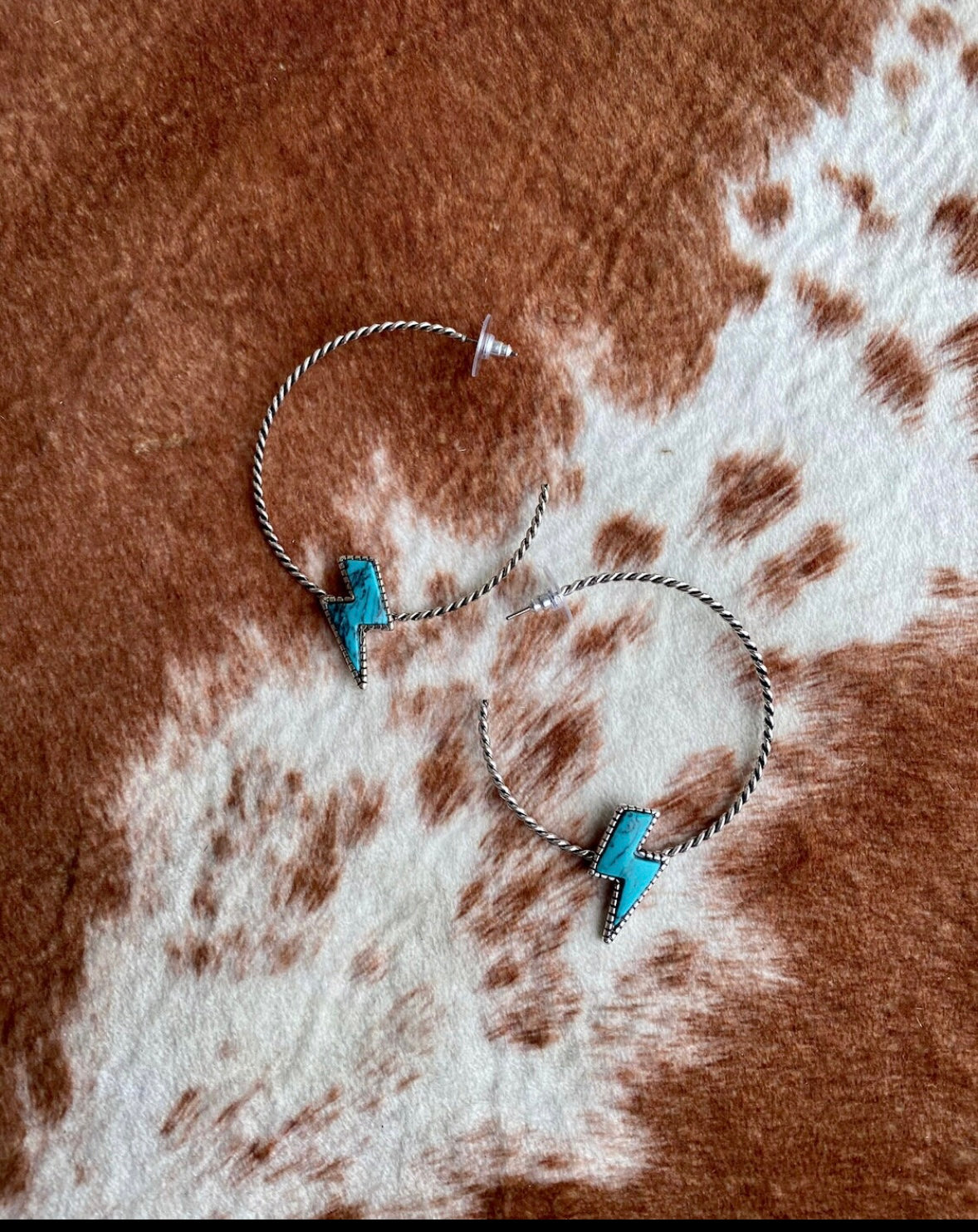 Lightning Bolt Hoop Earrings