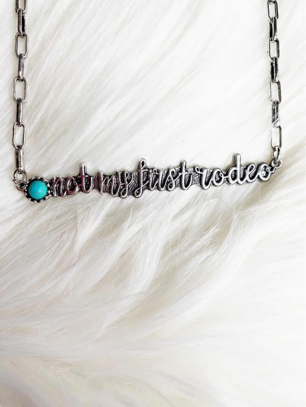 Silvertone "Not My First Rodeo" Necklace