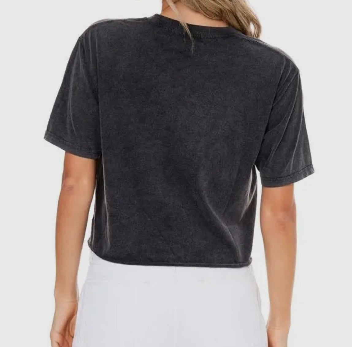 Boot Stitch Faux Crop Tee