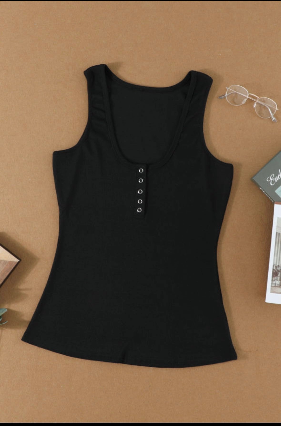 Black Henley Tank