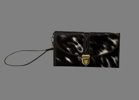 Hair-on Leather Wristlet