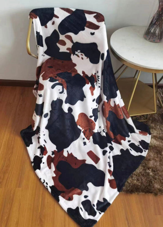 Cow Print Plush Blanket