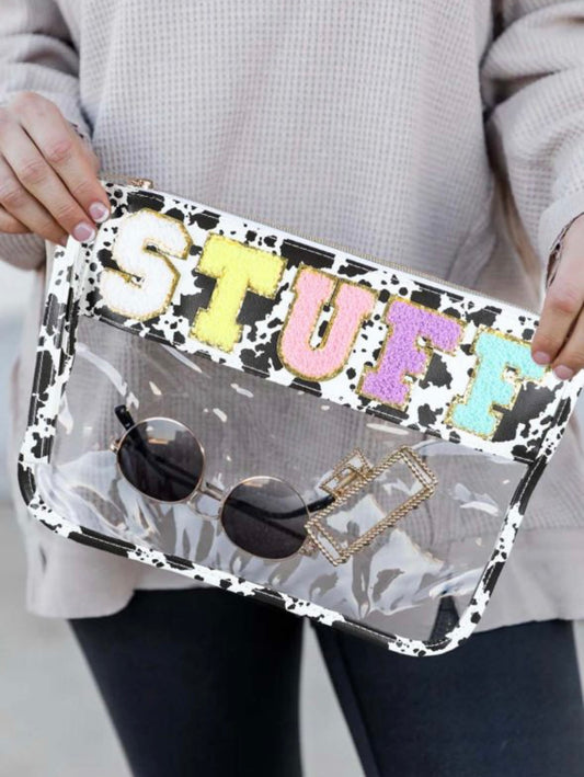 Cow Print Cosmetic Bag