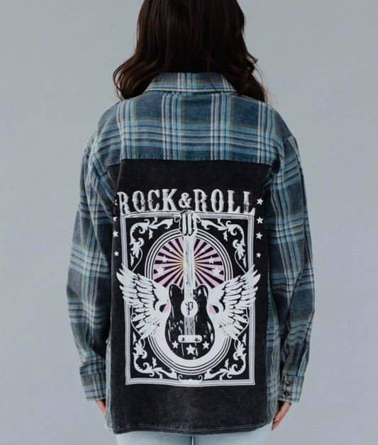 Rock and Roll Patch Flannel